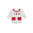 thumbnail image 1 of Miaouyo Infant Baby Girls Christmas Fall Romper 0 3 6 12 18 Months Long Sleeve Crew Neck Dots Embroidery Gingerbread Man Bodysuit Clothes for Casual Daily, 1 of 9