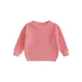 thumbnail image 1 of Miaouyo Kids Baby Boys Girls Knit Fall Sweater 0 3 6 9 12 18 24 Months 2T 3T 4T 5T Fashionable Versatile Solid Color Crew Neck Long Sleeve Tops, 1 of 9