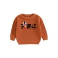 thumbnail image 1 of Miaouyo Kids Baby Girls Boys Thanksgiving Sweater 9 12 18 24 Months 2T 3T 4T 5T Turkey Letter Embroidery Round Neck Pullover Knitwear, 1 of 9