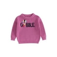 thumbnail image 1 of Miaouyo Kids Baby Girls Boys Thanksgiving Sweater 9 12 18 24 Months 2T 3T 4T 5T Turkey Letter Embroidery Round Neck Pullover Knitwear, 1 of 9