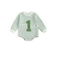 thumbnail image 1 of Miaouyo Newborn Baby Boy Striped Birthday Romper 6 12 18 Months Fashionable Number Embroidery Round Neck Long Sleeve Jumpsuits, 1 of 9
