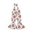 thumbnail image 1 of Miaouyo Toddler Girls Halloween Falre Pants Jumpsuit Pumpkin/Ghost Print Sleeveless Halter Neck Bell Bottom Romper, 1 of 6