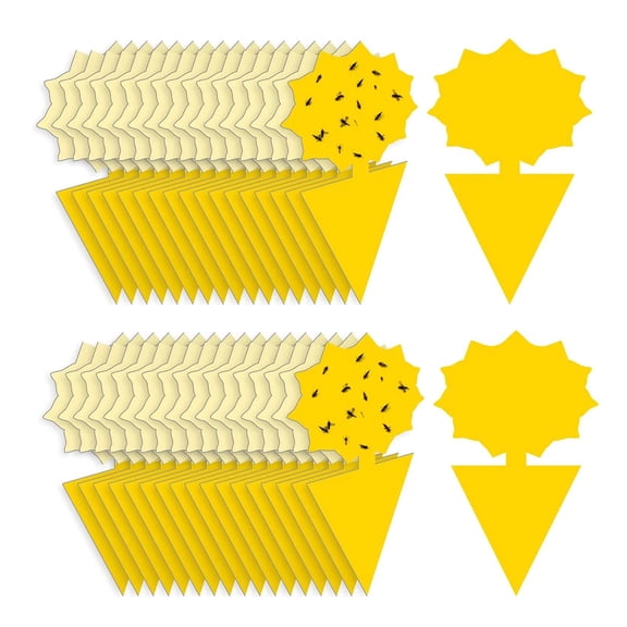 Miaoweii 30 Pack Fruit Fly Traps Fungus Gnat Traps, Yellow Sticky Traps Gnat Traps, Plant Sticky Traps for Bugs,Non-Toxic and Odorless for Indoor Outdoor Use Protect The Plant