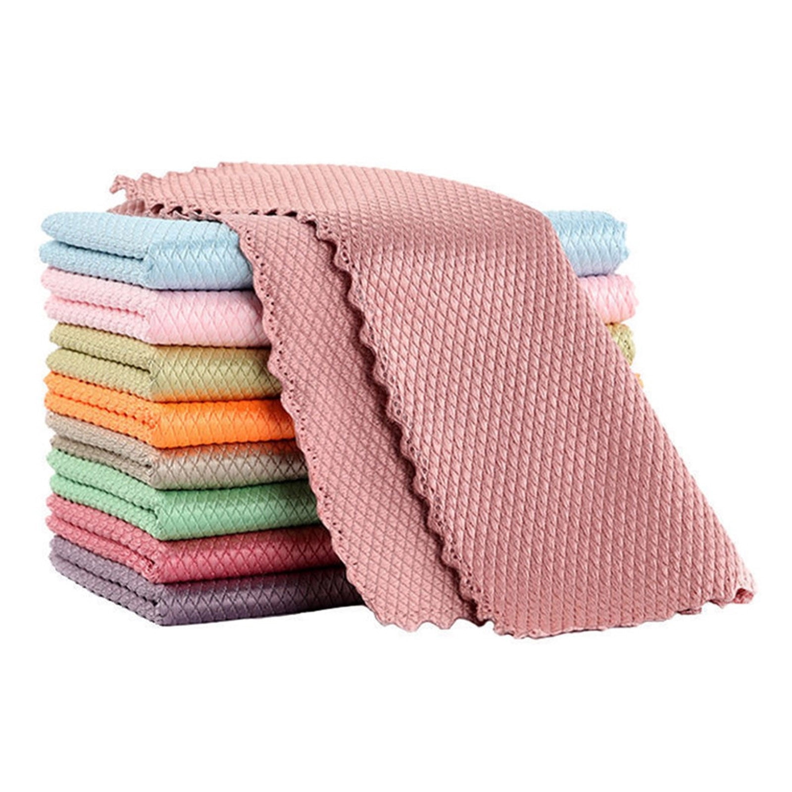 Miayilima 100 Microfiber Dishcloths, Ultra Soft Absorbent Quick Drying Dish Towels, 12x12