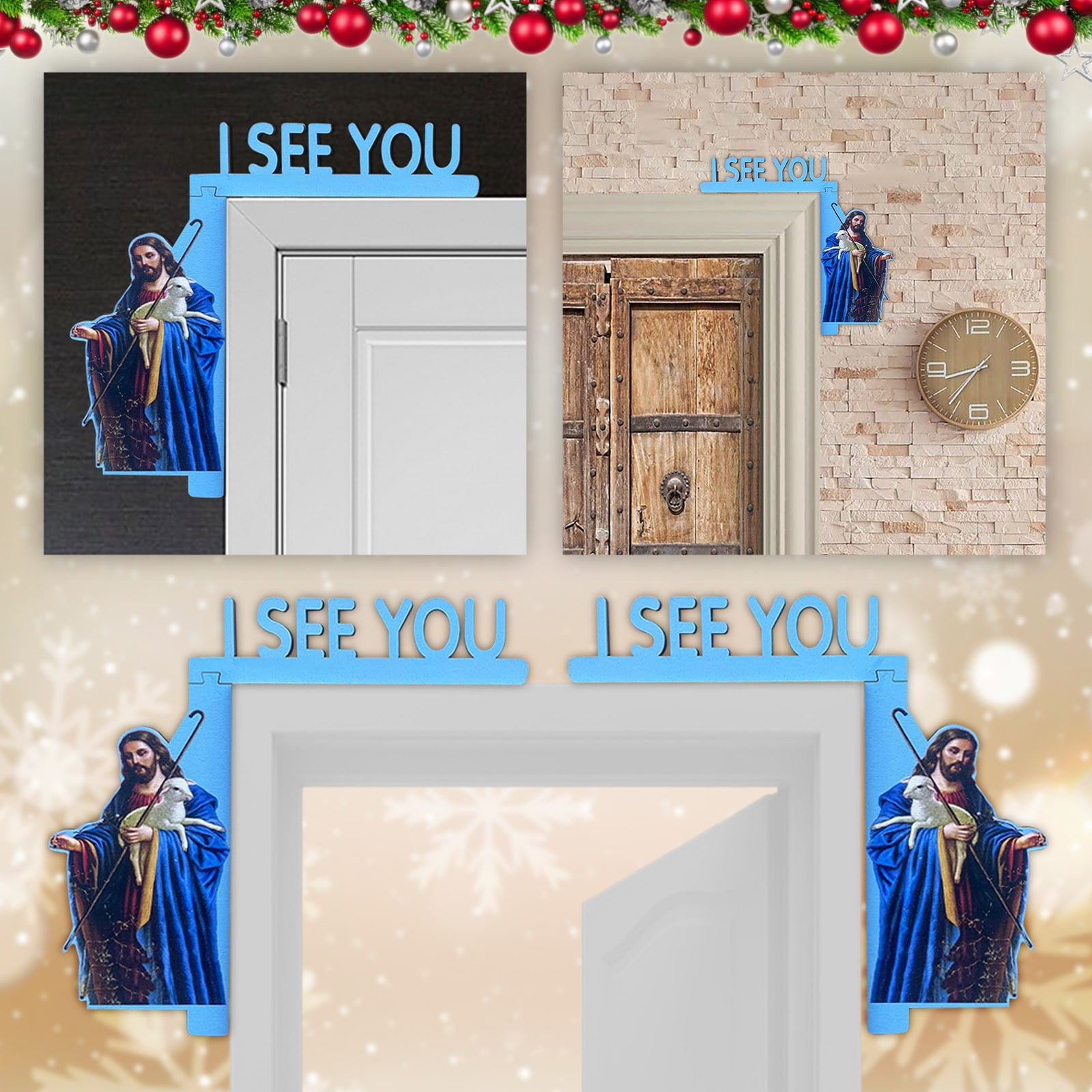 Miayilima Christmas Decorations Door Frame I See You I See Sign I See
