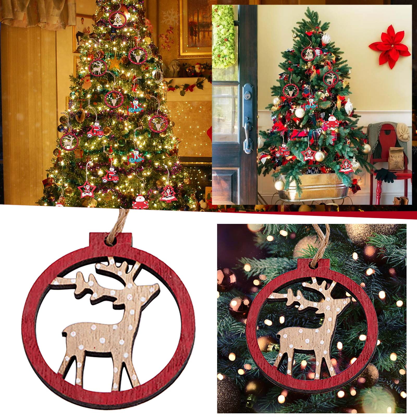 Clearance Sale Mijaution Christmas Tree Frame Hollow Pendant Creative  Cartoon Old Man Angel Snowman Elk Christmas Tree Ornaments 