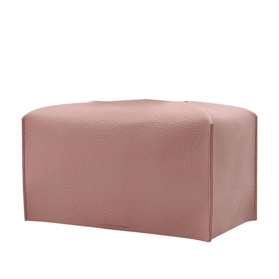 Miayilima Desktop Ornament Car Mounted Tissue Box Large Leather Tissue Box Living Room Bathroom Roll Folding Tissue Holder Pink