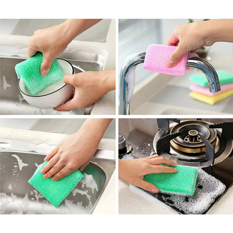 Miayilima Dish towels 1 PCS Cleaning Sponges Universal Sponge Brush Set  Kitchen Cleaning tools Helper Random