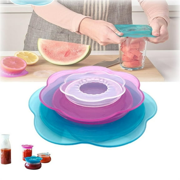 Multifunctional Petal Silicone Fresh Keeping Cover - Elastic Stretch Lid for Various Containers - Reusable Storage Solution