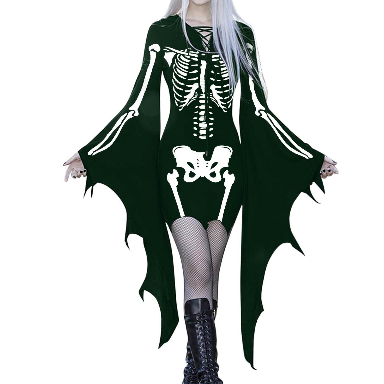 Miayilima Halloween Dress Gothic Dress for Women Plus Size Cold