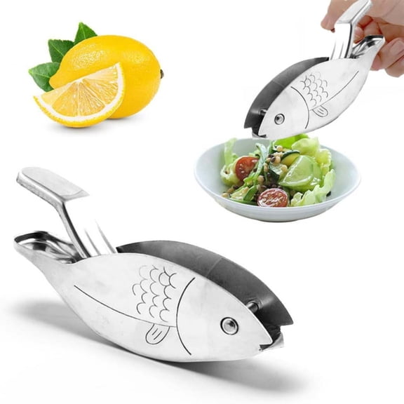 Miayilima Household Juicer Elegant Fish Type Stainless Manual Lemon Juicer and Lemon Juicer 2024 New Fish Type Lemon Juicer Manual with Pouring Mouth Portable Orange Lemon Pomegranate Juicer White
