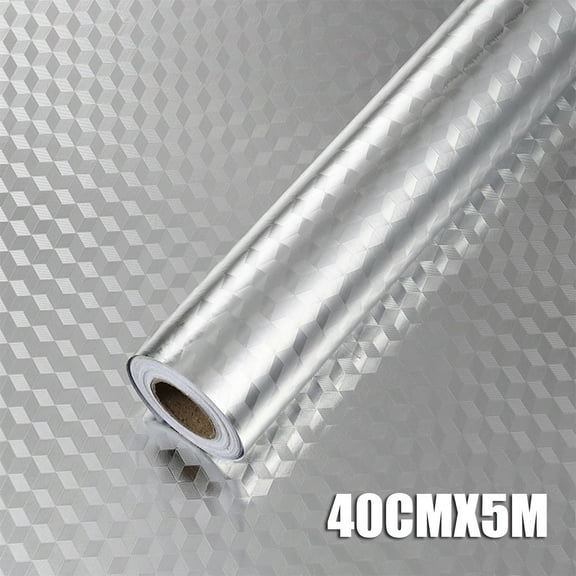 Miayilima Kitchen Cleaning Supplies Kitchen Backsplash Wallpaper Peel and Stick Aluminum Foil Contact Paper Self,1 Roll Of Tin Foil Paper