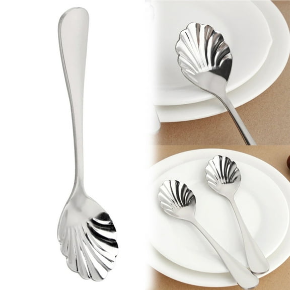 Cooking Serving Stirring Coffee Sugar Spoon - Shell Shaped Mixing Dessert Spoon,for Sugar,Tea,and Cake,Elegant and Practical