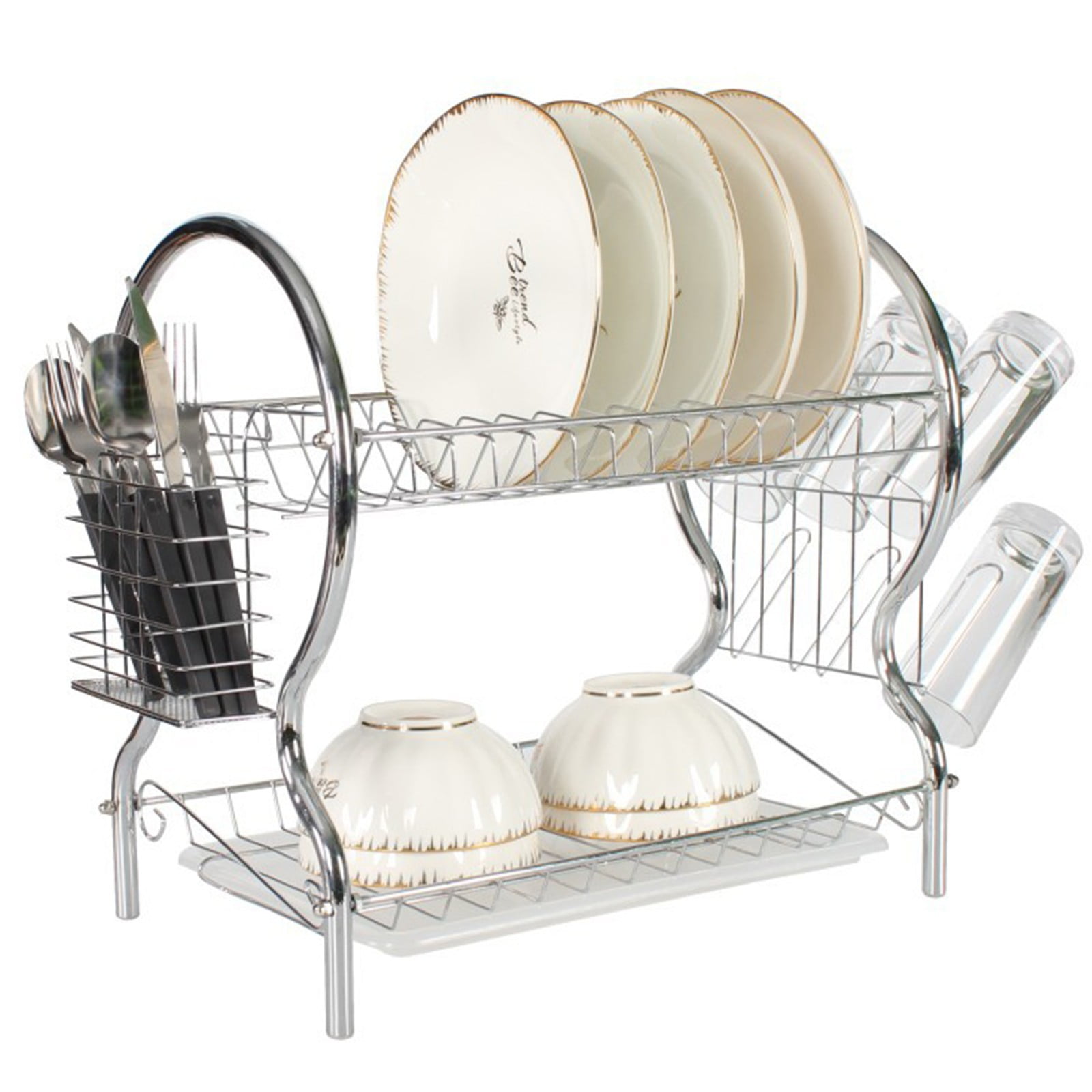 Miayilima Rack 2 Layer 38Cm Dish Drainerd Dual Layer Dish Drying Rack ...