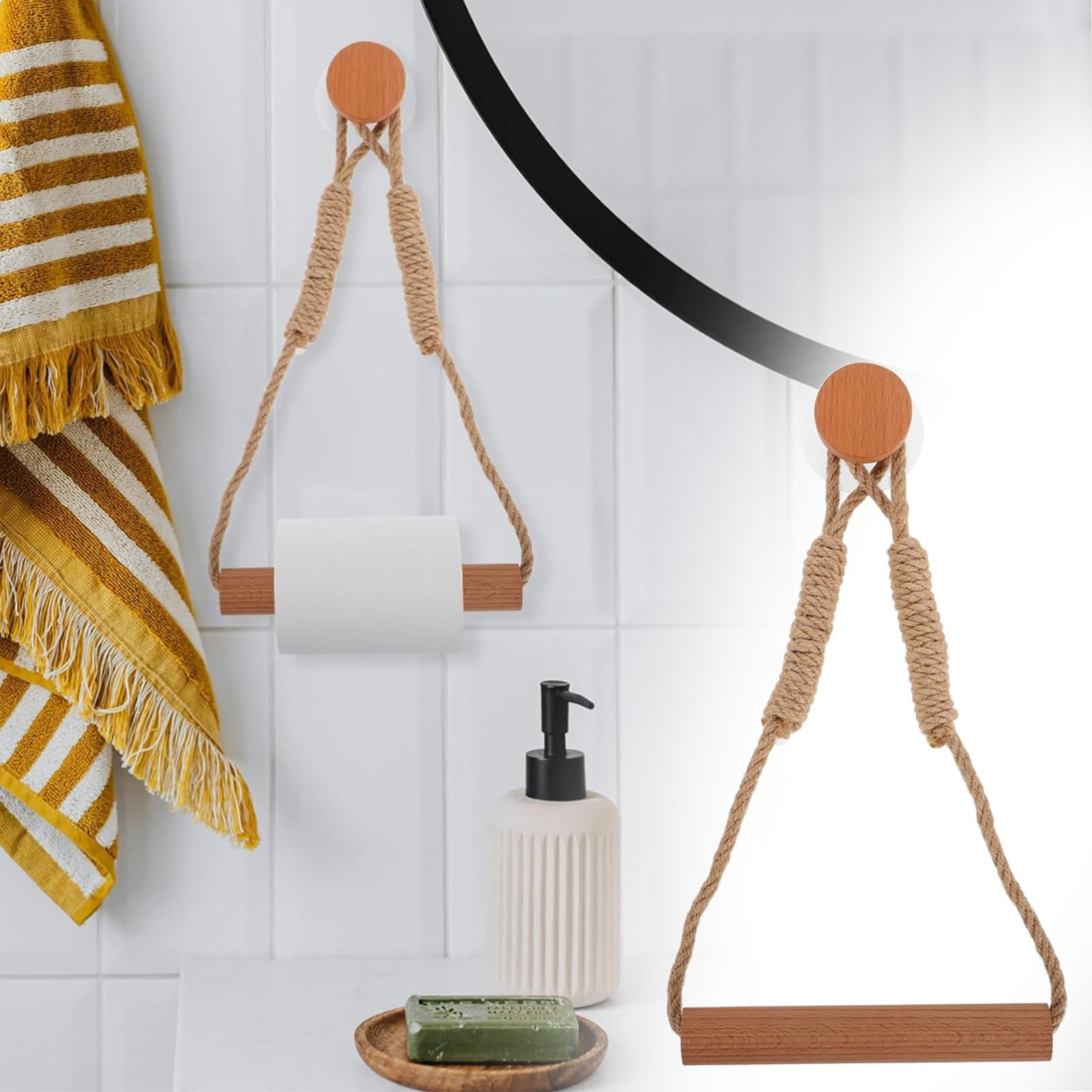 Toilet paper holder/ beaded towel holder/ Boho home decor
