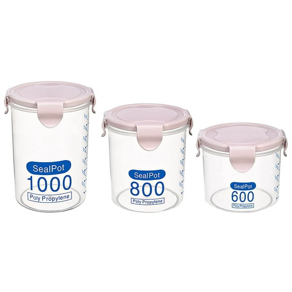 Miayilima SealPot Pink Polypropylene Food Storage Containers (3 Count)