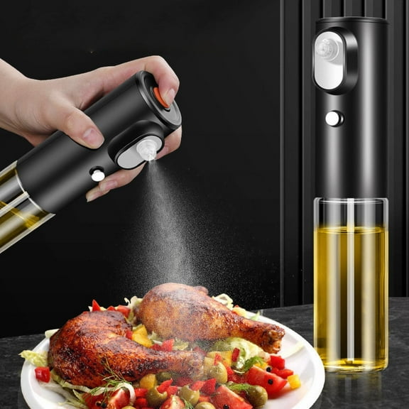 Miayilima Squirting Bottle Butter Sprayer 200Ml/7.03Oz Butter Dispenser Continuous Spray with Portion Oil Sprayer and Dispenser Cooking for Kitchen Gadgets Accessories Fo Black