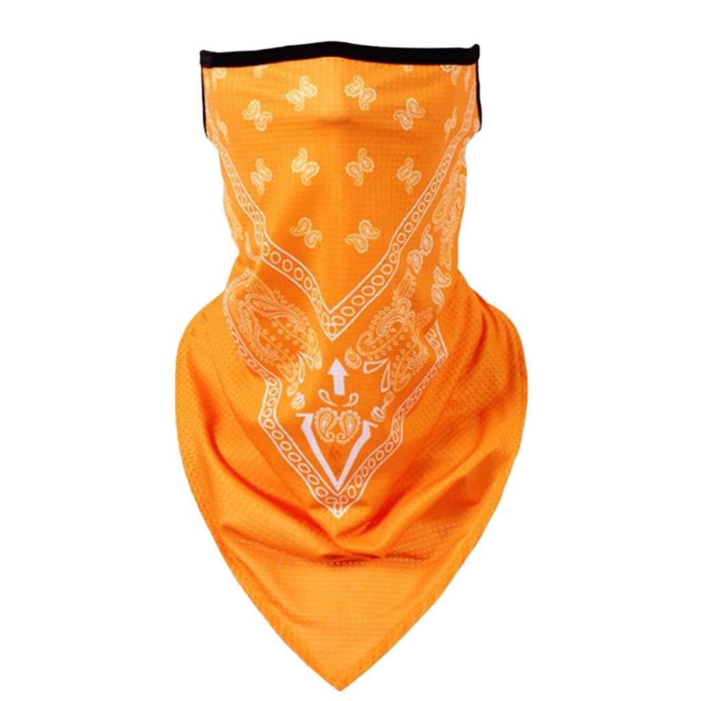 Miayilima Unisex Rave Bandana Neck Gaiter Tube Headwear for Women Men Face Scarf  Orange