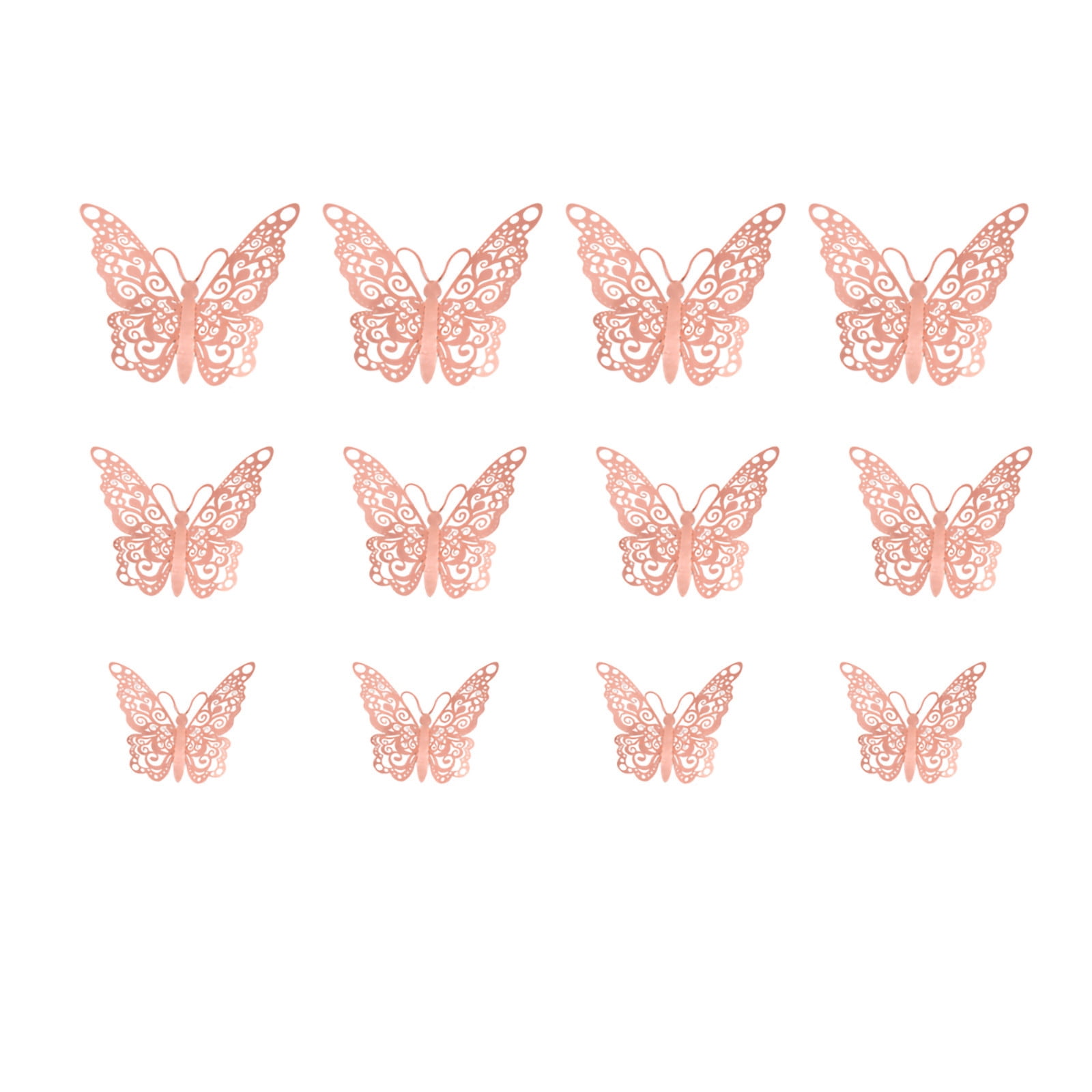 Miayilima Wall stickers Metal Hollow Simulation Butterfly Gold And