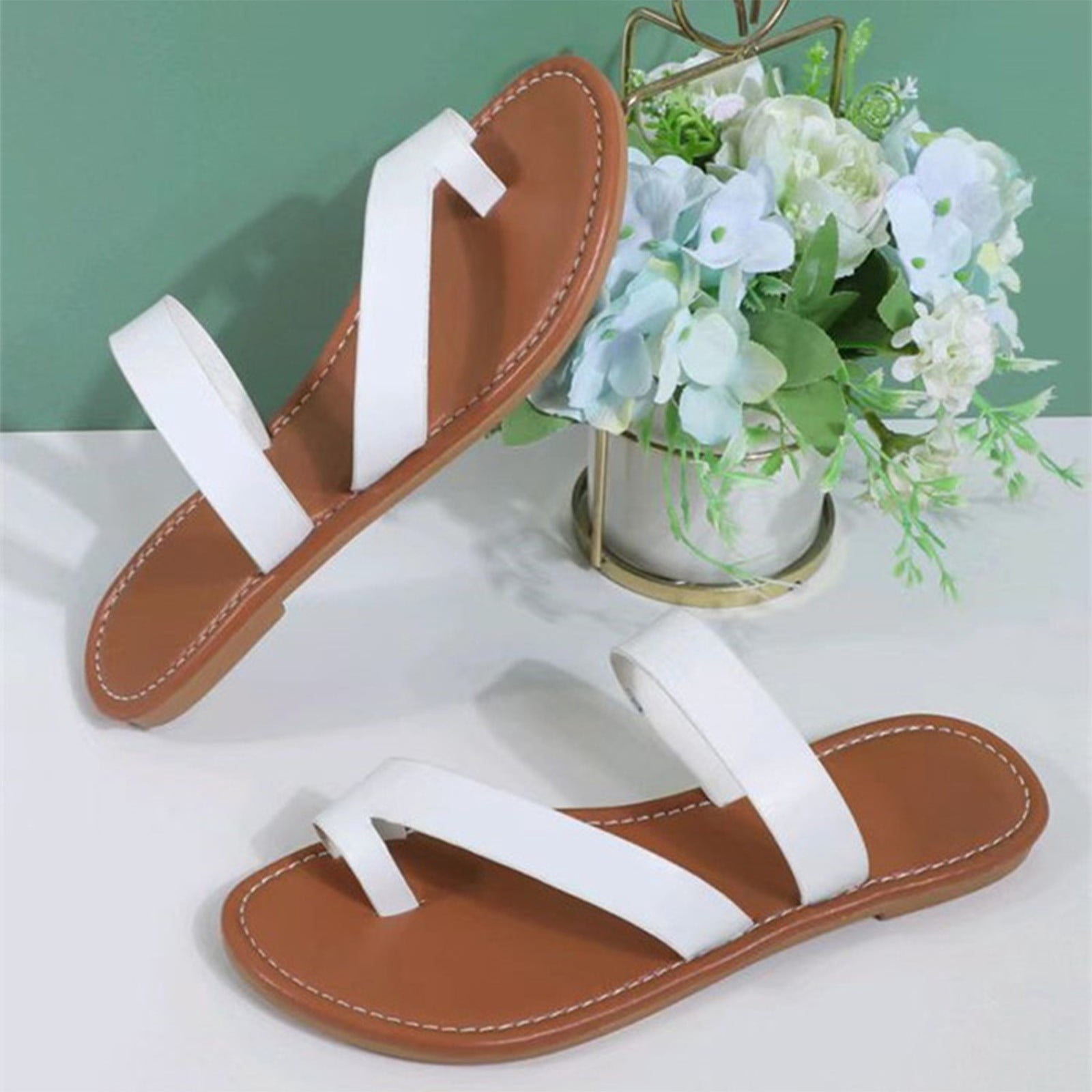 Cute White Flat Sandals