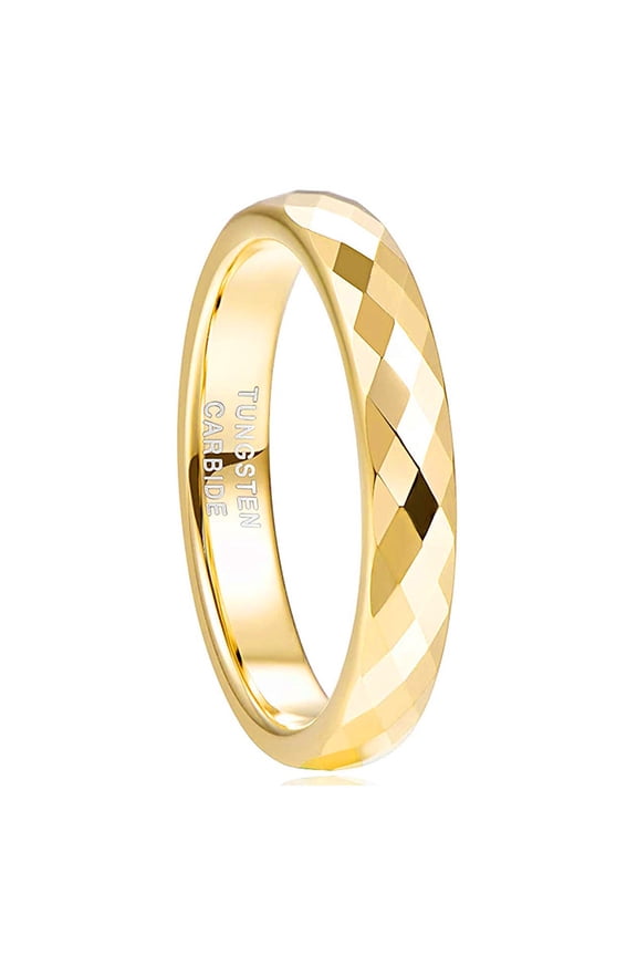 4MM Tungsten Carbide Cut Surface  Ring for Valentine's Day, Engagement, Christian, Birthday Jewelry, Gift