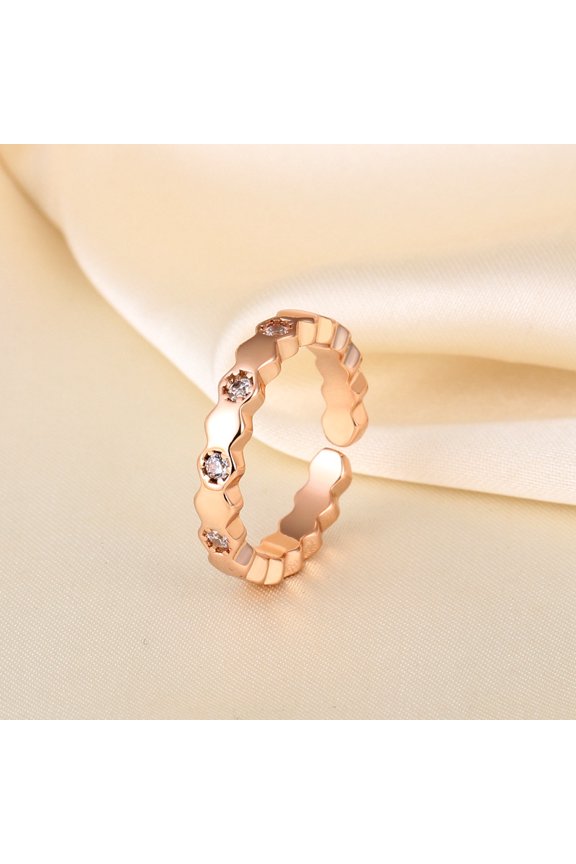 Honeycomb Opening One Size Ring for Valentine's Day, Engagement, Christian, Birthday Jewelry, Gift