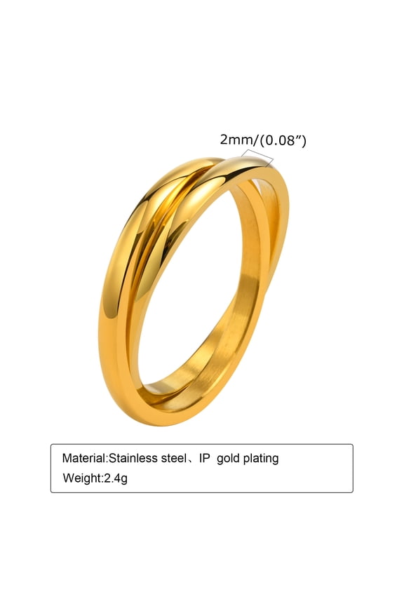 Two-in-One Plain Titanium Steel Ring - Valentine's Day, Engagement, Christian, Birthday Jewelry, Gift with Box