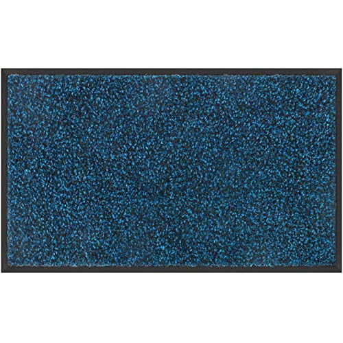Mibao Dirt Trapper Door Mat for Indoor&Outdoor, 48" x 72", Blue Black,Washable Barrier Door Mat