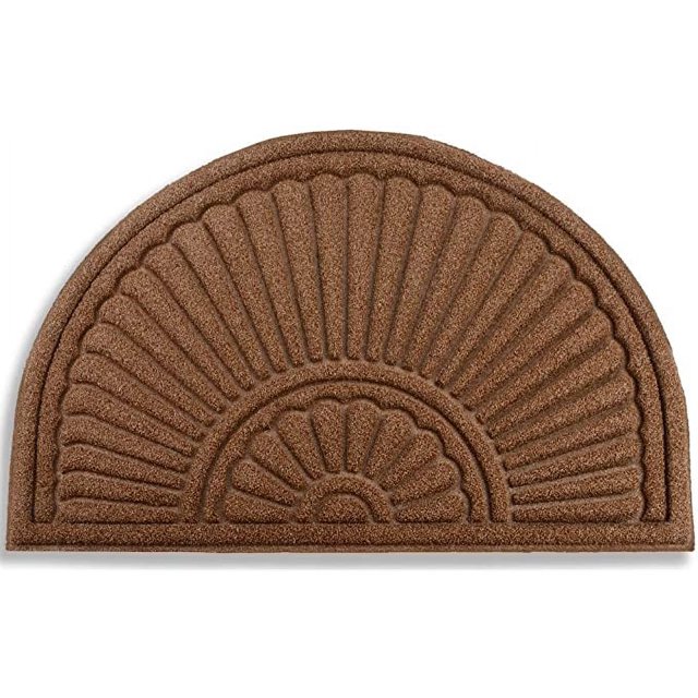 Mibao Half Round Door Mat, Rubber Doormats Entrance Way Mat
