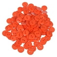 thumbnail image 1 of Mibo 100pcs Polyester Button - 2 Hole - Basic Round Top - Shiny Finish - 24L(15mm) - Orange, 1 of 2