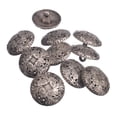 thumbnail image 1 of Mibo 10pcs Zinc Die Cast Metal Shank Button - Renaissance Floral Pattern - 30L(19mm) - Antique Silver, 1 of 2
