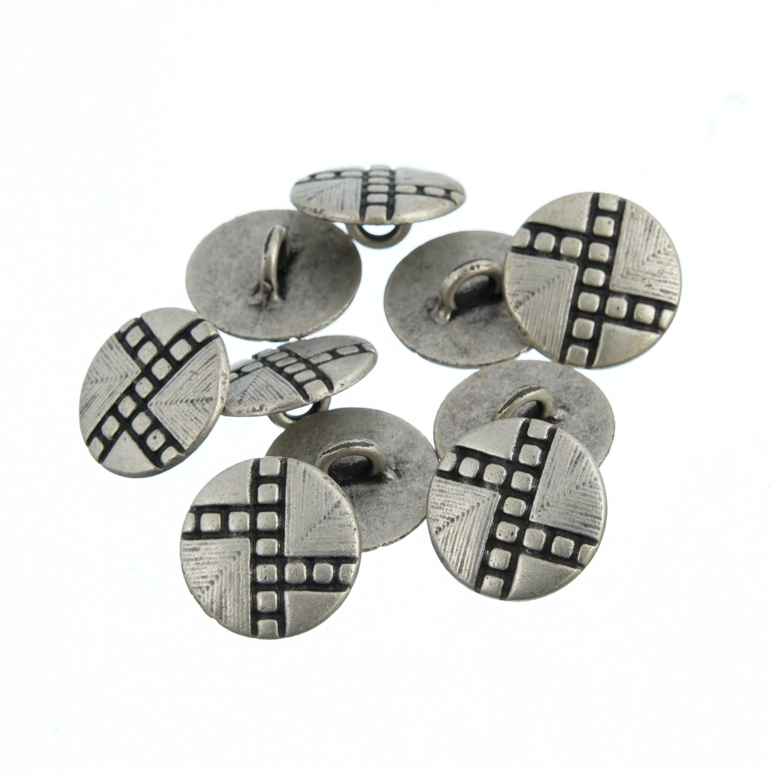 Mibo 6-Pack Zinc Die Cast Metal Shank Buttons - Templar Cross Design, 28mm, Antique Brass Finish