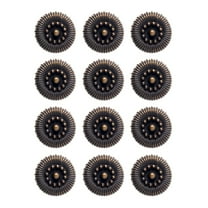 Mibo 12pcs ABS Metal Plated Shank Button - Embosed Dotted Center with Ribbed Textured Rim - 16L(10mm) - Antique Brass