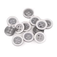 thumbnail image 1 of Mibo 12pcs Polyester Pearl Button - 4 Hole - Double Edge Rim Multi Color - 20L(12mm) - White/Grey, 1 of 2