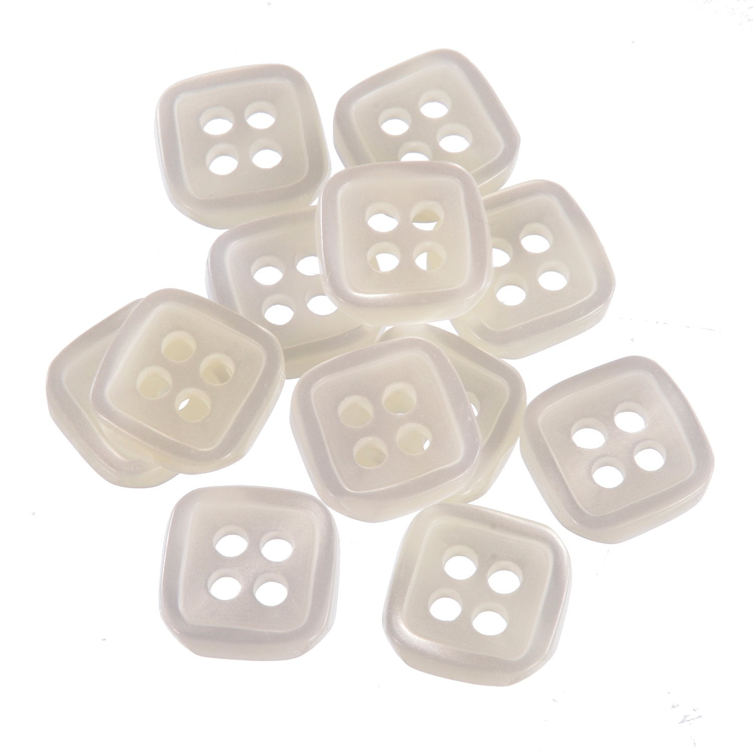 Mibo 12pcs Polyester Shirt Button - 4 Holes - Imitation Trochas Shell ...