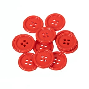 Mibo 12pcs Round Melamine Buttons with Rim - 30L(19mm) - 4 Hole - Red