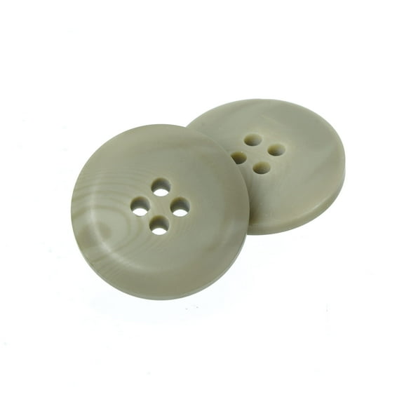 Mibo 12pcs Round Polyester Suiting Buttons with Beveled Edge - 36L (22mm) - 4 Hole - Taupe
