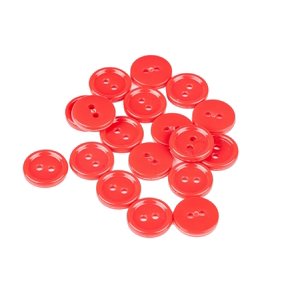 Mibo 18pcs Solid Color Round Melamine Buttons with Rim - 2 Hole - 20L(12mm) - Dark Red