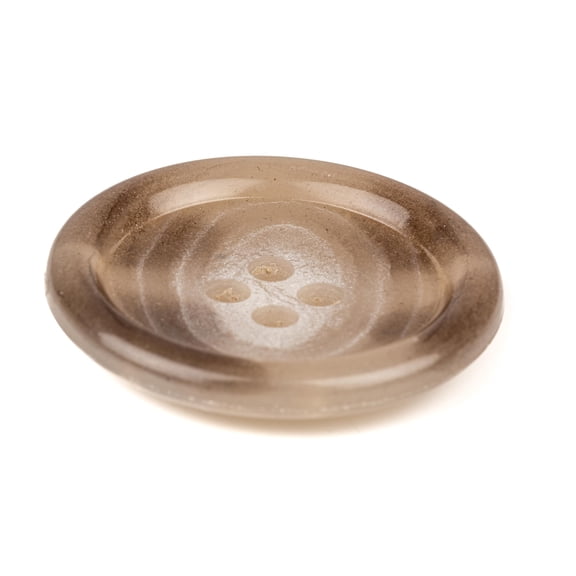 Mibo 4pcs Urea Coat Buttons with Rim - Concaved Center - 4 Hole - 54L(28mm) - Light Taupe Mix