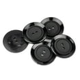 thumbnail image 1 of Mibo 5pcs Nylon Resin Button - 2 Hole - Shiny Concaved Rim with Matte Rope Edge Center - 54L(34mm) - Black, 1 of 2