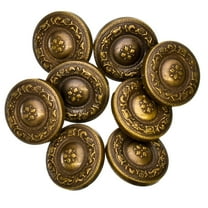 Mibo 8pcs ABS Metal Plated Shank Button - 28L(18mm) - Baroque Renaissance Pattern - Antique Brass