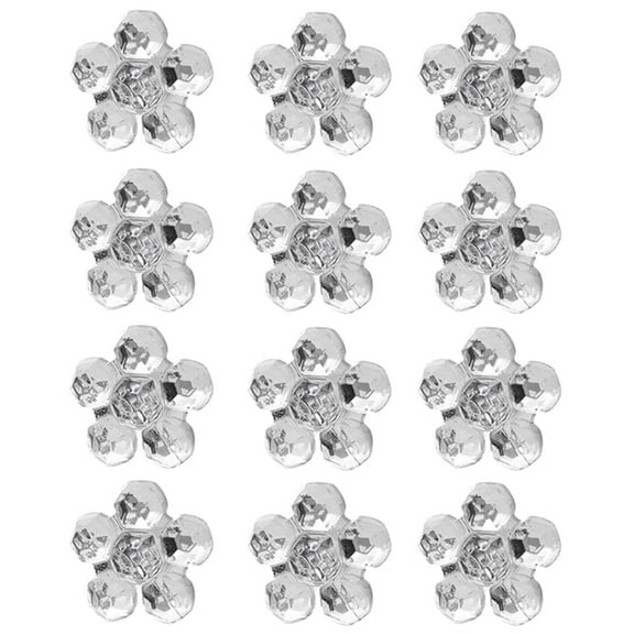 Mibo 8pcs Imitation Rhinestone Shank Button - Faceted Flower Design - 24L(15mm) - Crystal