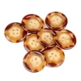thumbnail image 1 of Mibo 8pcs Polyester Imitation Horn Suiting Button - 4 Hole - Rounded Rim with Concaved Center - 32L(20mm) - Burgundy Beige Mix, 1 of 2
