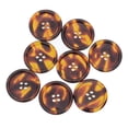 thumbnail image 1 of Mibo 8pcs Polyester Suiting and Coat Button - Imitation Tortoise Shell - 4 Hole - Classic Shape with Rim - 44L(28mm), 1 of 2