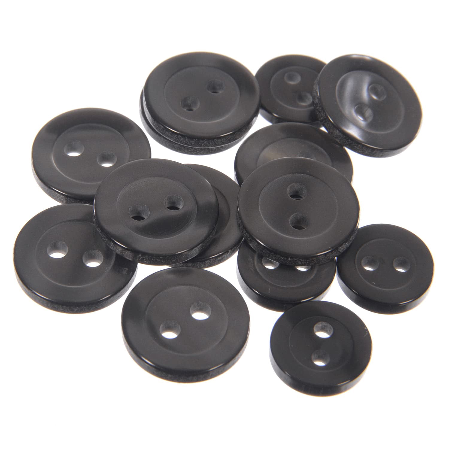 Mibo Polyester Shirt Button - 2 Hole - Bevelled Rim - Imitation Trochas ...