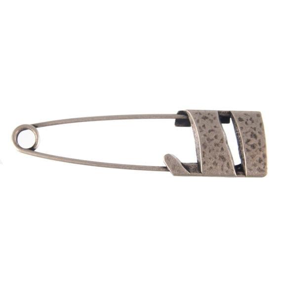Mibo Zinc Die Cast Kilt Pin 3" Square Wrapped Hammered Effect Head (1 1/4" x 3/4") - Antique Silver