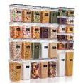 thumbnail image 1 of 32 Pack Airtight Food Storage Containers Set, BPA Free Plastic Kitchen and Pantry Organization Canisters with Lids for Cereal, Dry Food, Flour and Sugar, Includes 32 Labels, 1 of 6