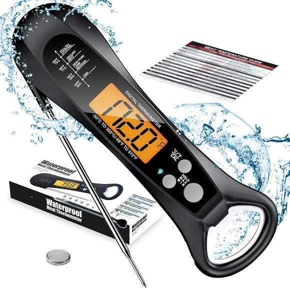 Mibote Digital Waterproof Instant Read Meat Thermometer with LCD Display for Grilling Cooking BBQ