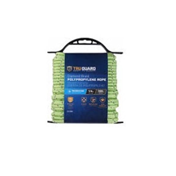 Mibro 0.25 in. x 100 ft. Tru Gaurd Ref Rope, Lime