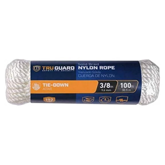 Mibro 0.37 in. x 100 ft. Tru Gaurd Nylon Rope - White
